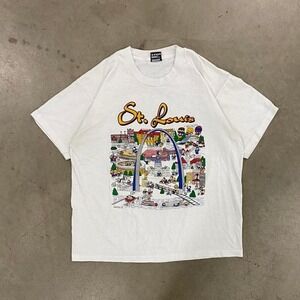 Vintage 90s St. Louis Missouri Destination Tourist Locations T-Shirt Size XL